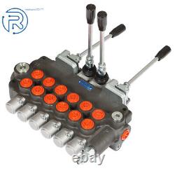 6Spool 21GPM Hydraulic Backhoe Directional Control Valve withJoysticks+conversion