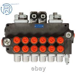 6Spool 21GPM Hydraulic Backhoe Directional Control Valve withJoysticks+conversion