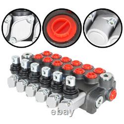 6 Spool 11GPM Hydraulic Directional Control Valve Adjustable Relief Valve