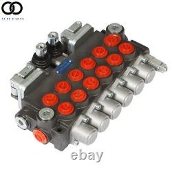 6 Spool 11 GPM Hydraulic Backhoe Directional Control Valve With 2 Joysticks