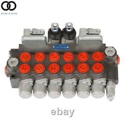 6 Spool 11 GPM Hydraulic Backhoe Directional Control Valve With 2 Joysticks