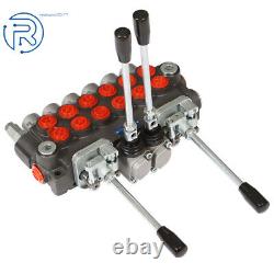 6 Spool 11 GPM Hydraulic Backhoe Directional Control Valve with 2 Joysticks NEW