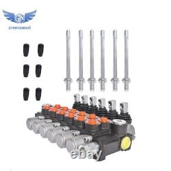 6 Spool 13 GPM Hydraulic Control Valve Double Acting 3600 PSI +Conversion Plug