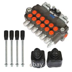 6 Spool 21 GPM 3625 PSI Hydraulic Directional Control Valve, SAE with 2 Joysticks