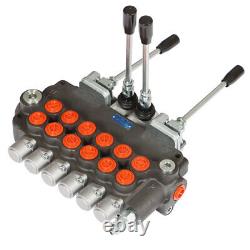 6 Spool 21 GPM 3625 PSI Hydraulic Directional Control Valve, SAE with 2 Joysticks