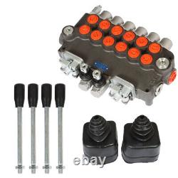 6 Spool 21 GPM 3625 PSI Hydraulic Directional Control Valve, SAE with 2 Joysticks