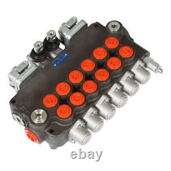 6 Spool 21 GPM 3625 PSI Hydraulic Directional Control Valve, SAE with 2 Joysticks