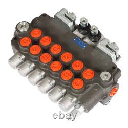 6 Spool 21 GPM 3625 PSI Hydraulic Directional Control Valve, SAE with 2 Joysticks