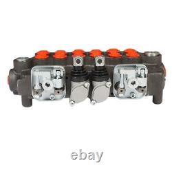 6 Spool 21 GPM 3625 PSI Hydraulic Directional Control Valve, SAE with 2 Joysticks