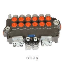 6 Spool 21 GPM, 3625 PSI Hydraulic Directional Control Valve SAE with 2 Joysticks
