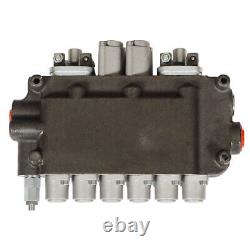 6 Spool 21 GPM 3625 PSI Hydraulic Directional Control Valve, SAE with 2 Joysticks