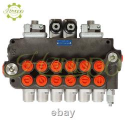 6 Spool 21 GPM Hydraulic Backhoe Directional Control Valve 3625 PSI