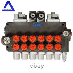 6 Spool 21 GPM Hydraulic Backhoe Directional Control Valve WithJoysticks SAE Ports