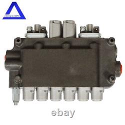 6 Spool 21 GPM Hydraulic Backhoe Directional Control Valve WithJoysticks SAE Ports