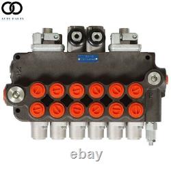 6 Spool 21 GPM Hydraulic Backhoe Directional Control Valve With 2 Joysticks