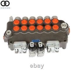 6 Spool 21 GPM Hydraulic Backhoe Directional Control Valve With 2 Joysticks