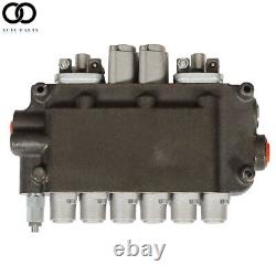 6 Spool 21 GPM Hydraulic Backhoe Directional Control Valve With 2 Joysticks