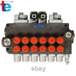 6 Spool, 21 GPM Hydraulic Backhoe Directional Control Valve with 2 Joysticks US