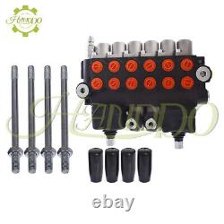 6 Spool Hydraulic Backhoe Directional Control Valve 11 GPM With 2 Joysticks