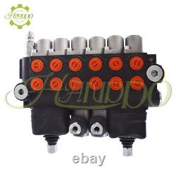 6 Spool Hydraulic Backhoe Directional Control Valve 11 GPM With 2 Joysticks