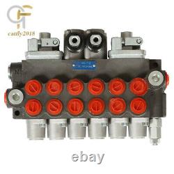 6 Spool Hydraulic Backhoe Directional Control Valve 11 GPM With 2 Joysticks