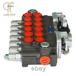 6 Spool Hydraulic Backhoe Directional Control Valve 11 GPM With 2 Joysticks