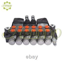 6 Spool Hydraulic Backhoe Directional Control Valve 11 GPM With 2 Joysticks