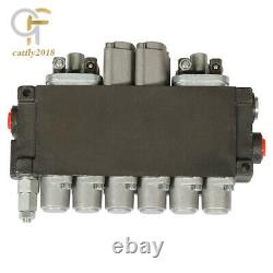 6 Spool Hydraulic Backhoe Directional Control Valve 11 GPM With 2 Joysticks