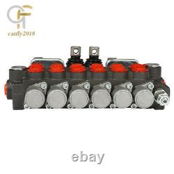 6 Spool Hydraulic Backhoe Directional Control Valve 11 GPM With 2 Joysticks