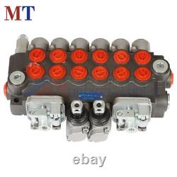 6 Spool Hydraulic Backhoe Directional Control Valve With 2 Joysticks 11GPM