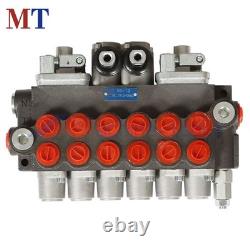 6 Spool Hydraulic Backhoe Directional Control Valve With 2 Joysticks 11GPM