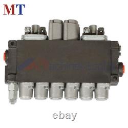 6 Spool Hydraulic Backhoe Directional Control Valve With 2 Joysticks 11GPM