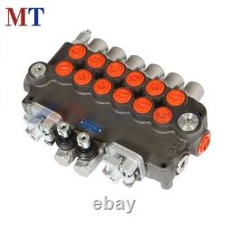 6 Spool Hydraulic Backhoe Directional Control Valve With 2 Joysticks 21 GPM