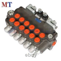 6 Spool Hydraulic Backhoe Directional Control Valve With 2 Joysticks 21 GPM