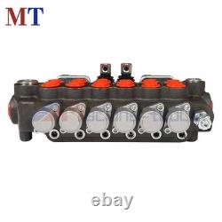 6 Spool Hydraulic Backhoe Directional Control Valve With 2 Joysticks 21 GPM
