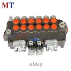 6 Spool Hydraulic Backhoe Directional Control Valve With 2 Joysticks 21 GPM