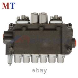 6 Spool Hydraulic Backhoe Directional Control Valve With 2 Joysticks 21 GPM