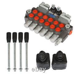 6 Spool Hydraulic Backhoe Directional Control Valve with 2 Joysticks, 11 GPM