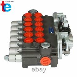 6 Spool Hydraulic Backhoe Directional Control Valve with 2 Joysticks, 11 GPM New