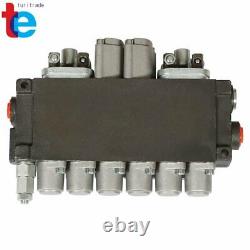 6 Spool Hydraulic Backhoe Directional Control Valve with 2 Joysticks, 11 GPM New