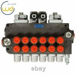 6 Spool Hydraulic Backhoe Directional Control Valve with 2 Joysticks, 21 GPM