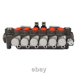 6 Spool Hydraulic Backhoe Directional Control Valve with 2 Joysticks, 21 GPM