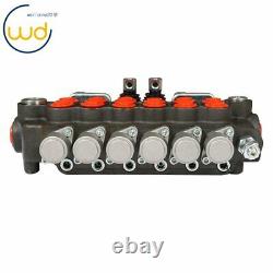 6 Spool Hydraulic Backhoe Directional Control Valve with 2 Joysticks, 21 GPM