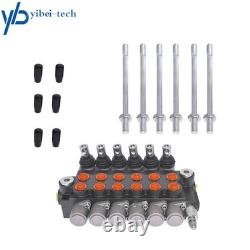 6 Spool Hydraulic Control Valve Double Acting 13 GPM 3600 PSI +Conversion Plug
