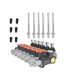 6 Spool Hydraulic Control Valve Double Acting 13 GPM 3600 PSI +Conversion Plug