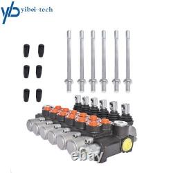 6 Spool Hydraulic Control Valve Double Acting 13 GPM 3600 PSI +Conversion Plug