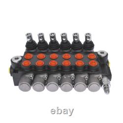 6 Spool Hydraulic Control Valve Double Acting 13 GPM 3600 PSI +Conversion Plug