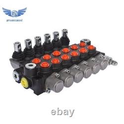 6 Spool Hydraulic Directional Control Valve 11GPM Adjustable 3600PSI