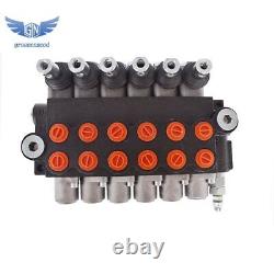 6 Spool Hydraulic Directional Control Valve 11GPM Adjustable 3600PSI