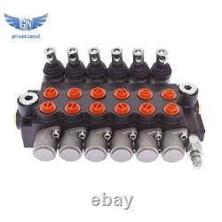 6 Spool Hydraulic Directional Control Valve 11GPM Adjustable 3600PSI